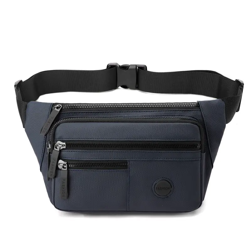 Men's Black Crossbody Waist Bag Large Capacity Oxford Cloth - Image 2