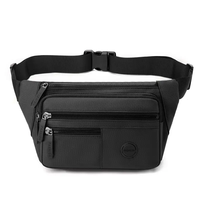 Men's Black Crossbody Waist Bag Large Capacity Oxford Cloth - Image 3