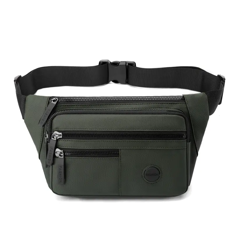 Men's Black Crossbody Waist Bag Large Capacity Oxford Cloth - Image 4