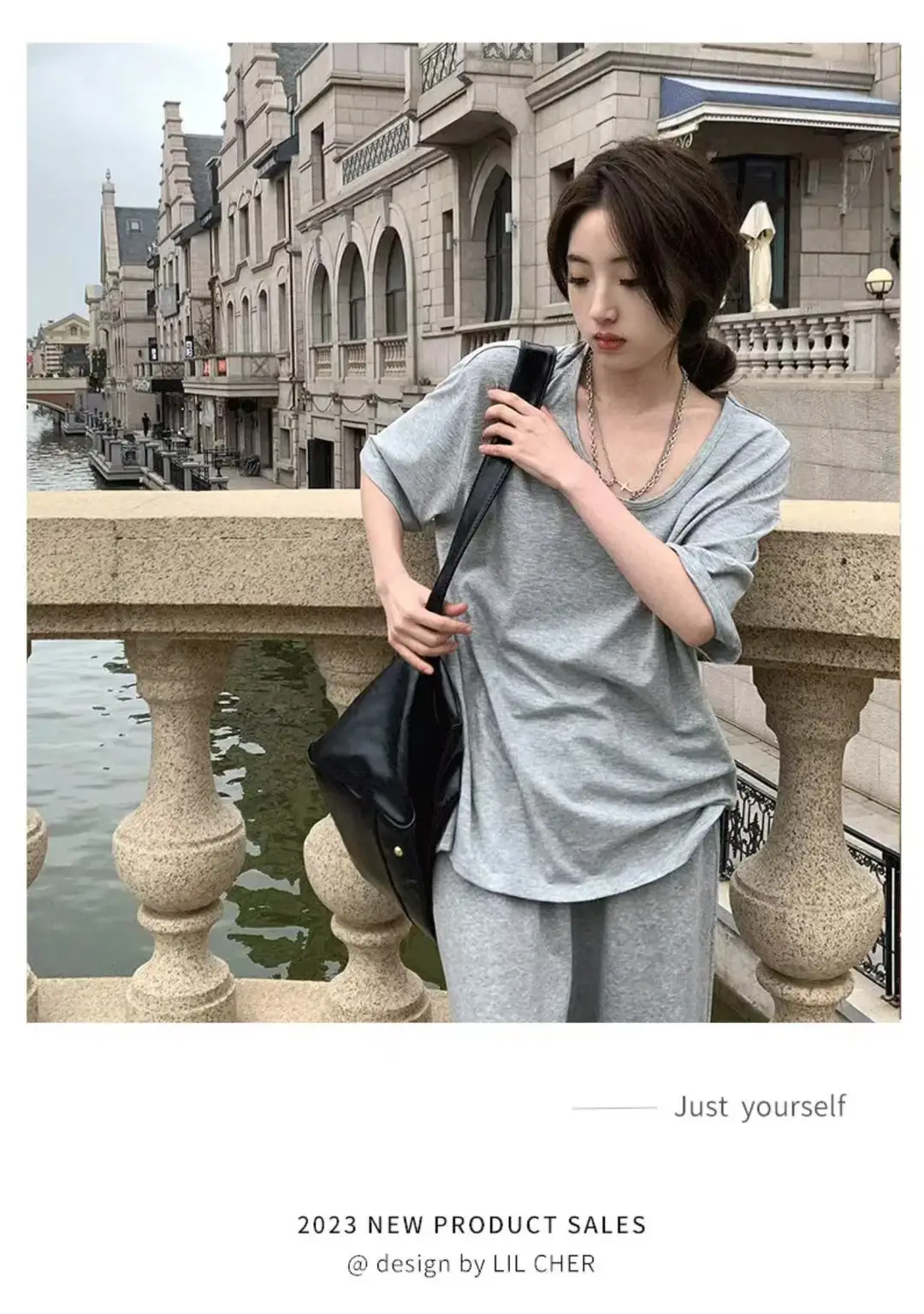 [Factory Outlet] Solid Color Large Neckline Short Sleeve T-Shirt Women's Loose Casual Slimming V-neck Base Shirt Fashion Brand — feature 11