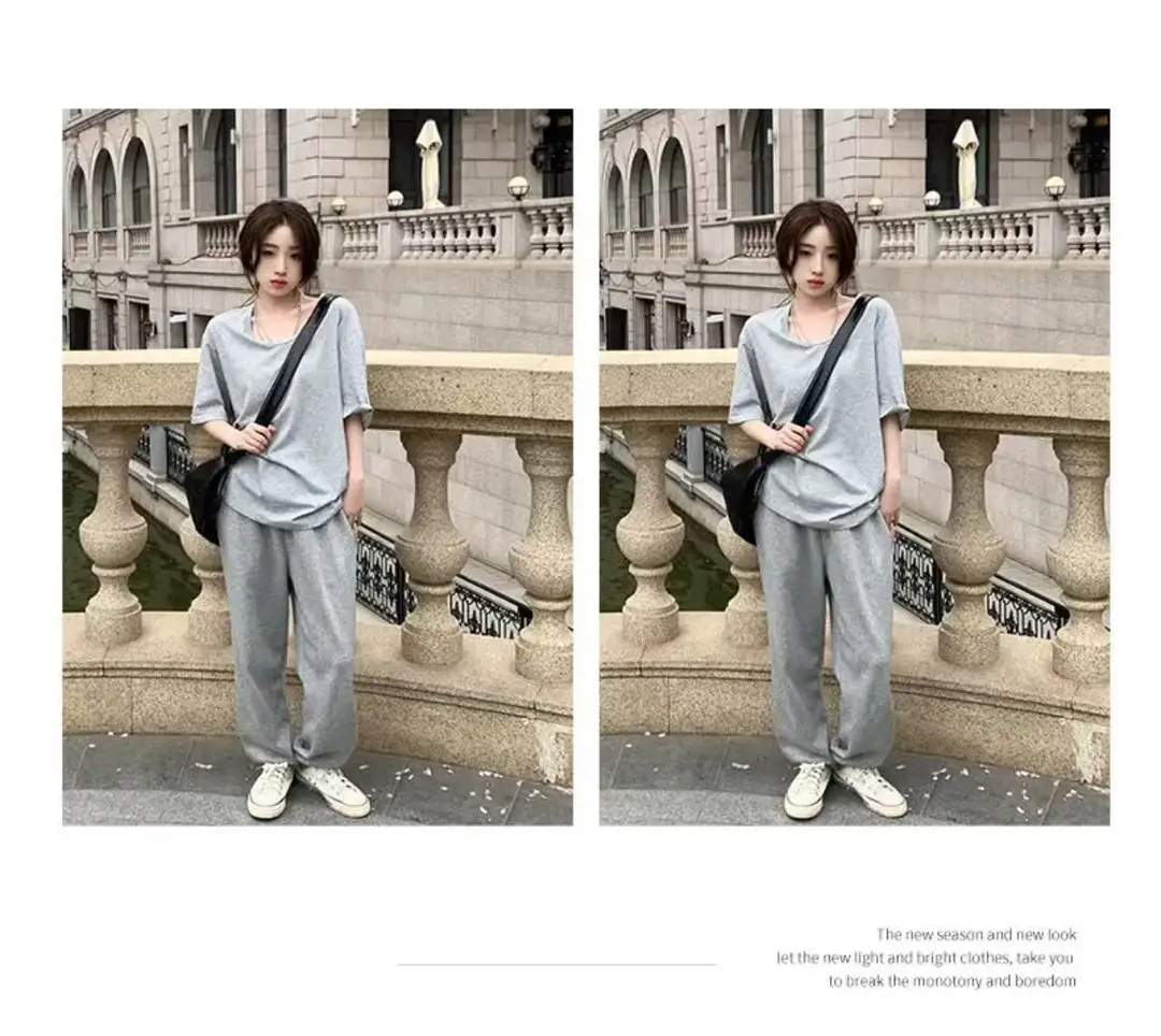 [Factory Outlet] Solid Color Large Neckline Short Sleeve T-Shirt Women's Loose Casual Slimming V-neck Base Shirt Fashion Brand — feature 15