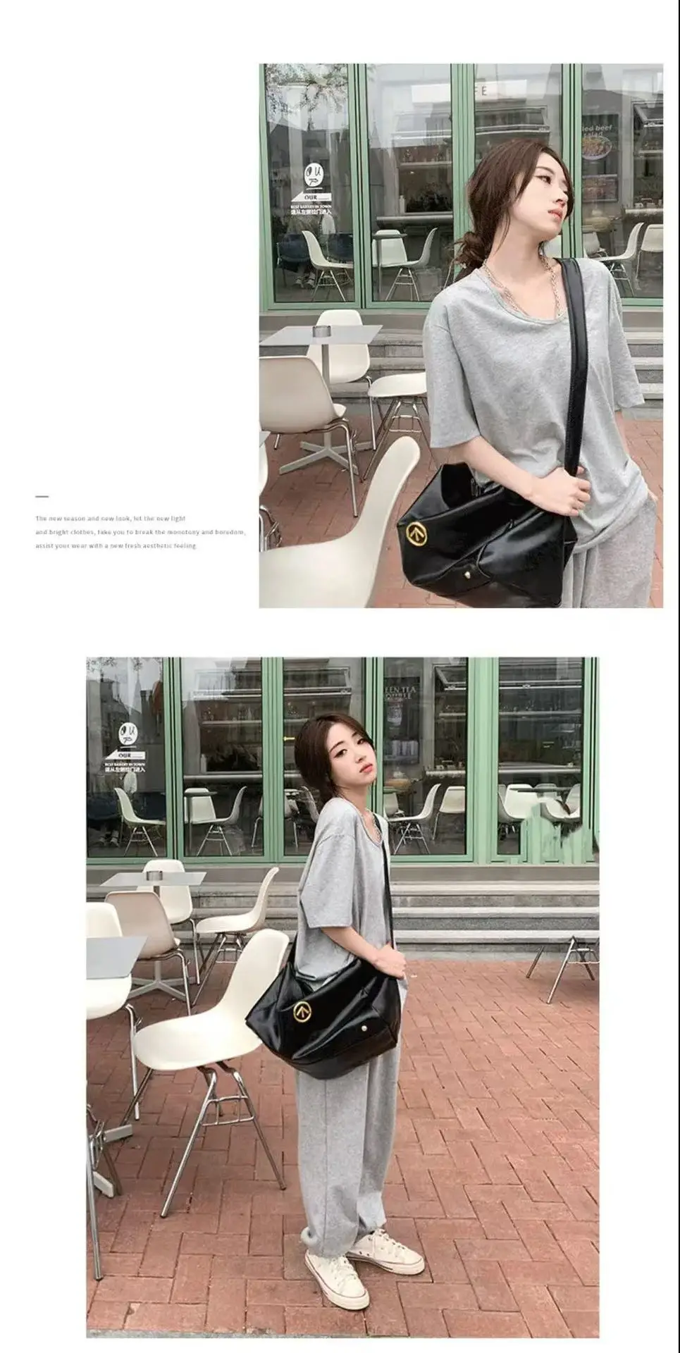 [Factory Outlet] Solid Color Large Neckline Short Sleeve T-Shirt Women's Loose Casual Slimming V-neck Base Shirt Fashion Brand — feature 16