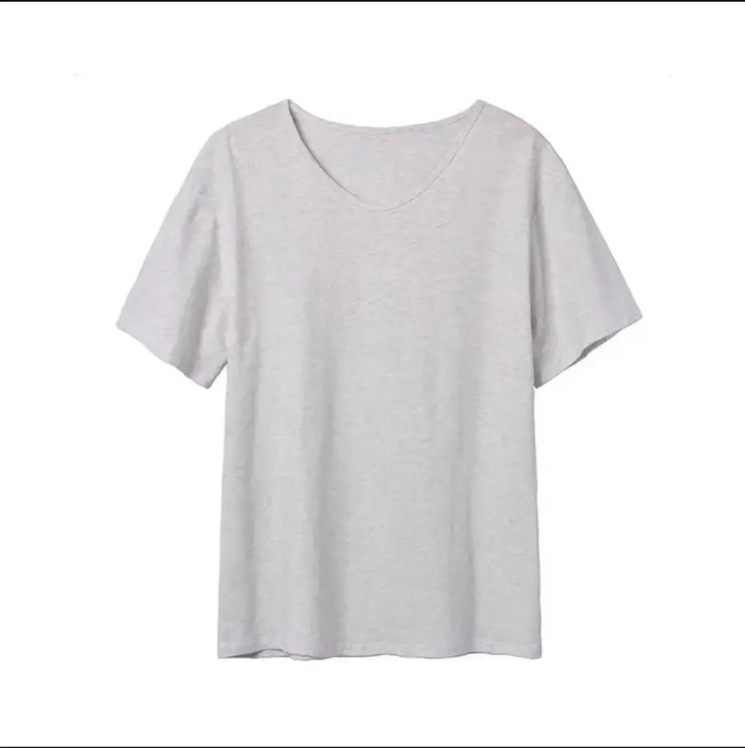 [Factory Outlet] Solid Color Large Neckline Short Sleeve T-Shirt Women's Loose Casual Slimming V-neck Base Shirt Fashion Brand — feature 24