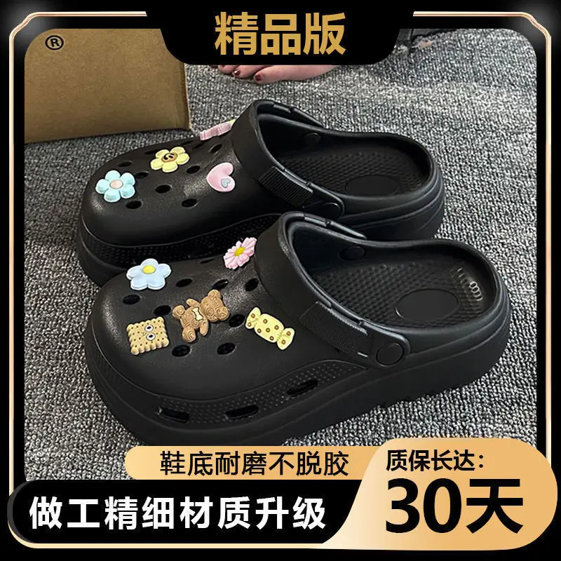 2025 New Beach Cave Shoes Girls Outer Wear Summer Couples Non-slip Non-smelly EVA Thick Bottom Sandals