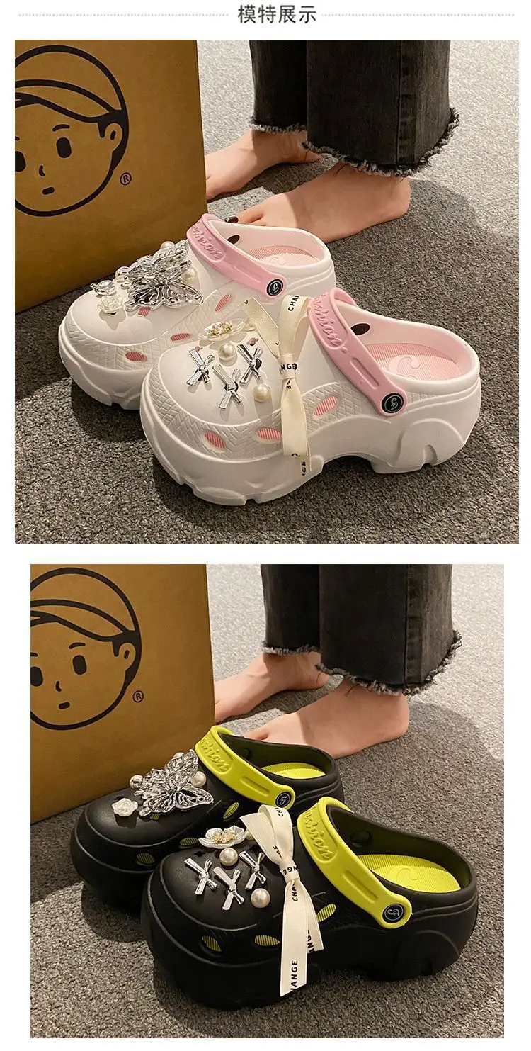 Women's Beige Pearl Slippers with Strap — feature 11