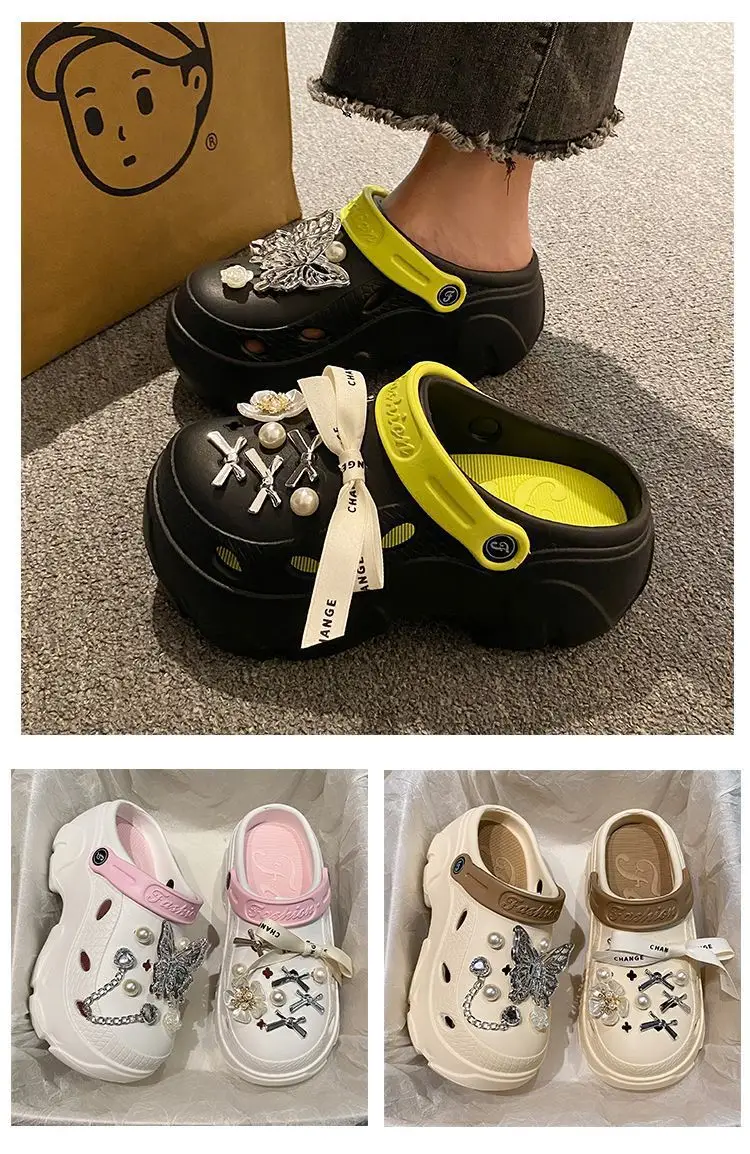 Women's Beige Pearl Slippers with Strap — feature 13