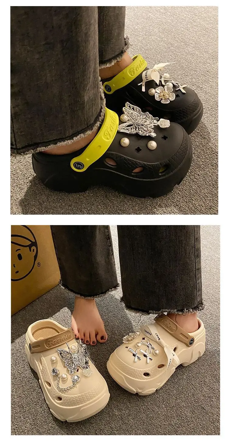 Women's Beige Pearl Slippers with Strap — feature 16