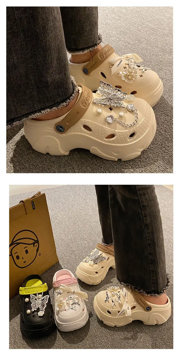Women's Beige Pearl Slippers with Strap — feature 17