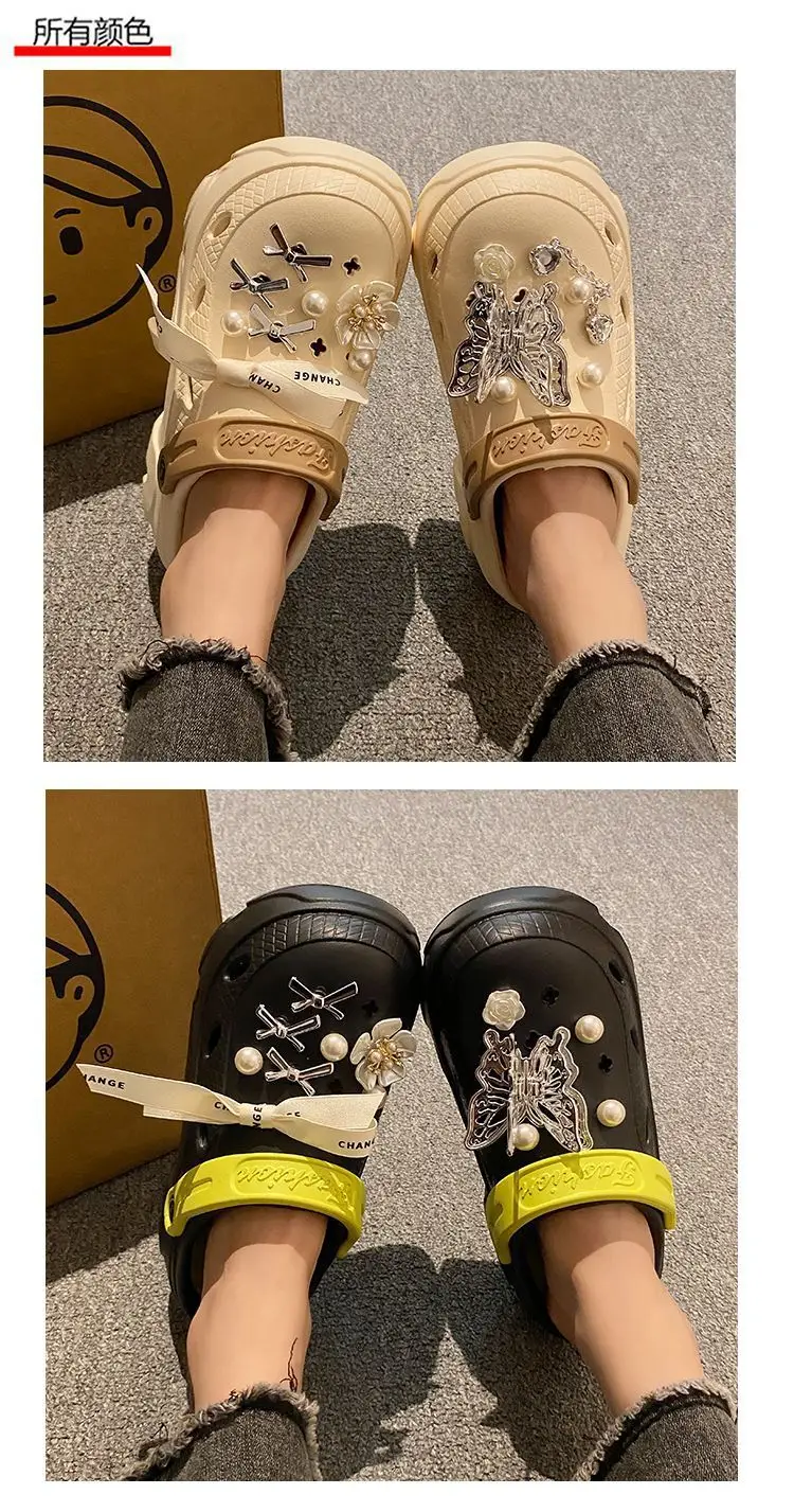 Women's Beige Pearl Slippers with Strap — feature 20