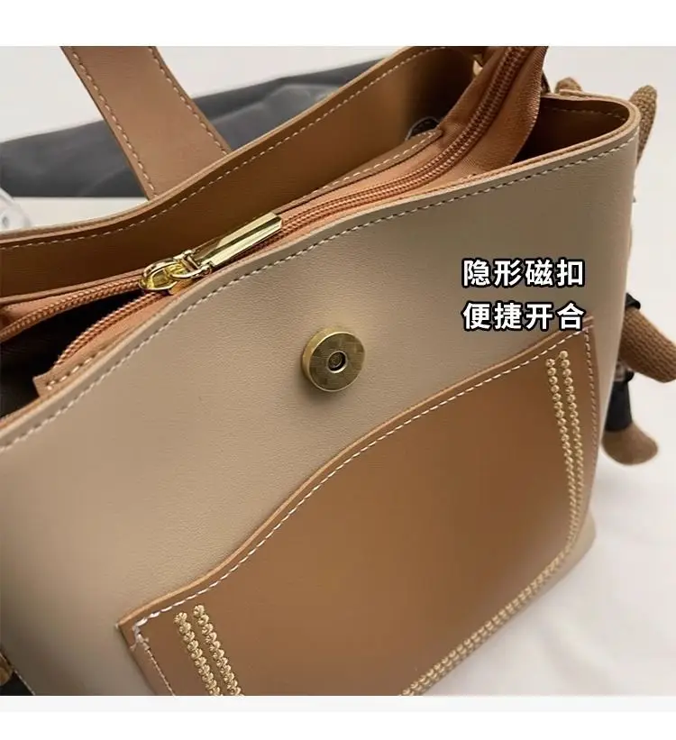 Women's Brown Leather Shoulder Bag with Crossbody Strap — feature 10