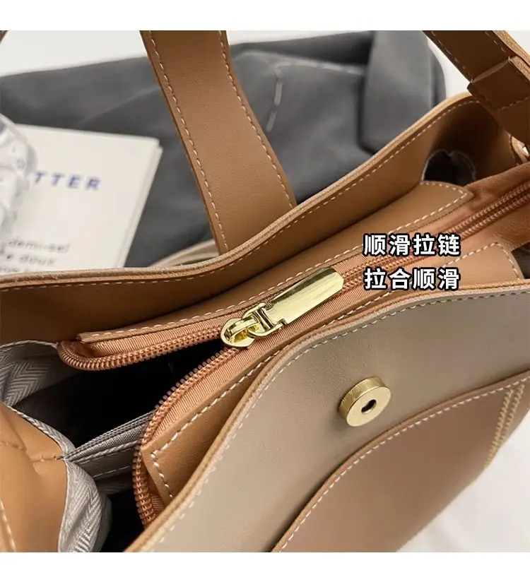 Women's Brown Leather Shoulder Bag with Crossbody Strap — feature 11