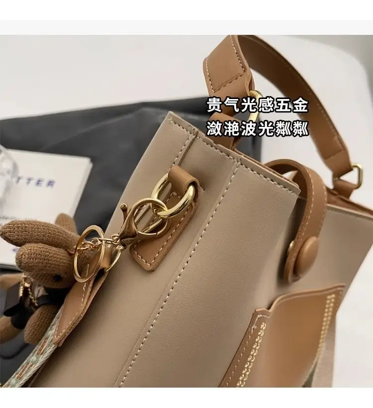 Women's Brown Leather Shoulder Bag with Crossbody Strap — feature 12
