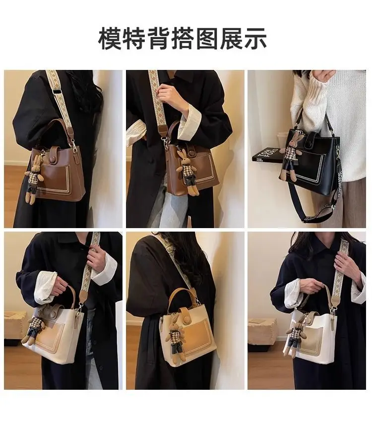 Women's Brown Leather Shoulder Bag with Crossbody Strap — feature 7