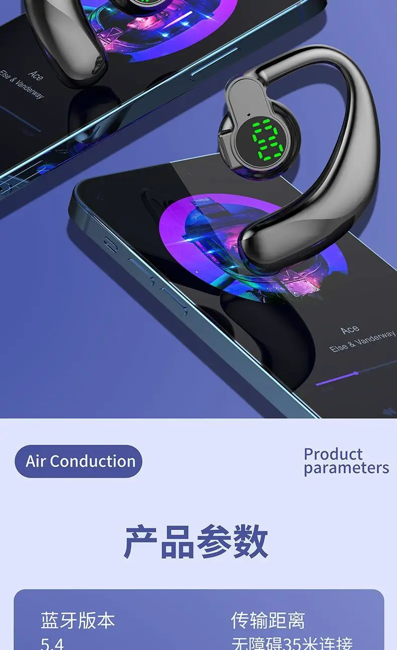 Bluetooth Headset with Digital Display & 10m Reach — feature 12