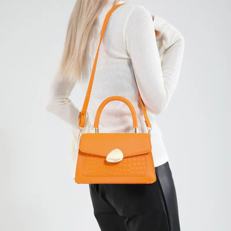 Green Croc PU Shoulder Bag 2025