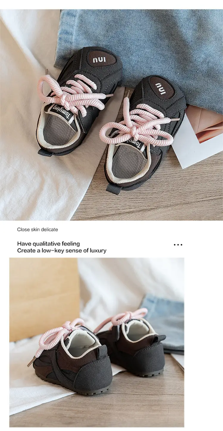 Korean Kids Sneakers Pink Laces Soft Soled 2025 — feature 11