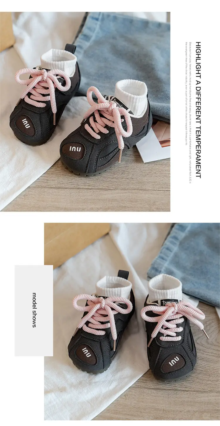 Korean Kids Sneakers Pink Laces Soft Soled 2025 — feature 12