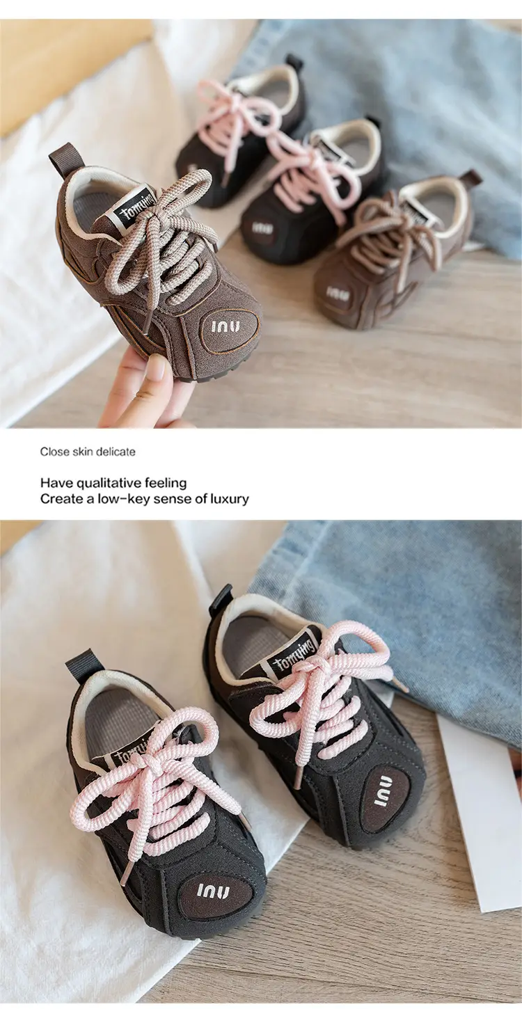 Korean Kids Sneakers Pink Laces Soft Soled 2025 — feature 9