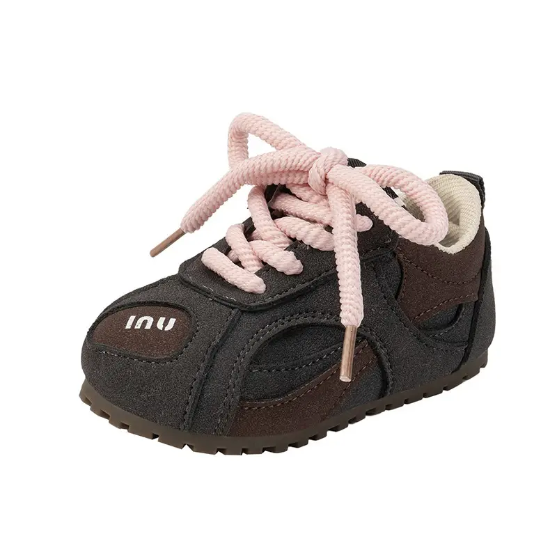 Korean Kids Sneakers Pink Laces Soft Soled 2025