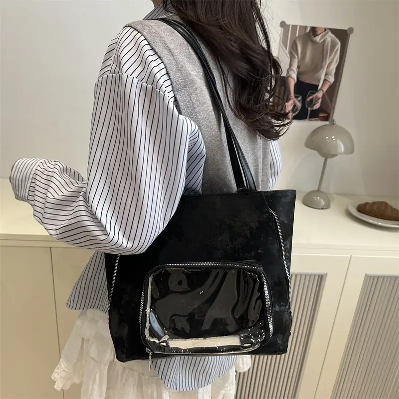 Pink Transparent Shoulder Bag for Women Campus Use