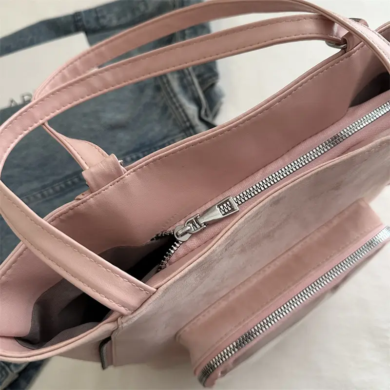 Pink Transparent Shoulder Bag for Women Campus Use