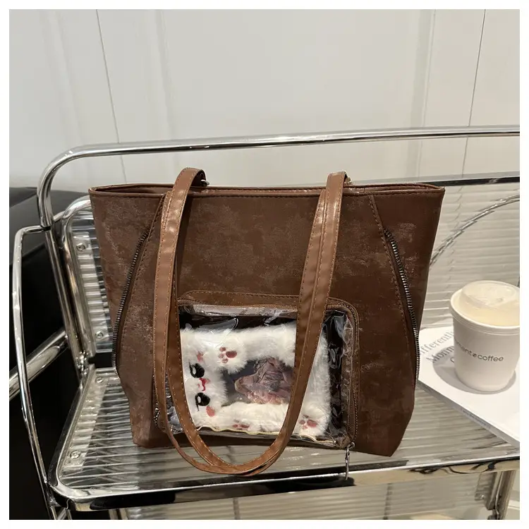 Pink Transparent Shoulder Bag for Women Campus Use — feature 10