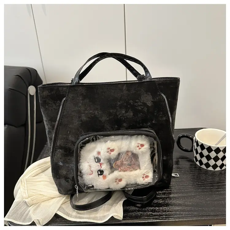 Pink Transparent Shoulder Bag for Women Campus Use — feature 24