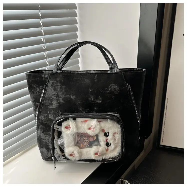Pink Transparent Shoulder Bag for Women Campus Use — feature 25