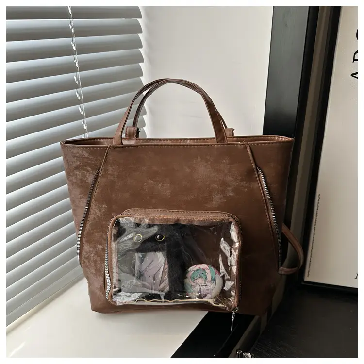 Pink Transparent Shoulder Bag for Women Campus Use — feature 26