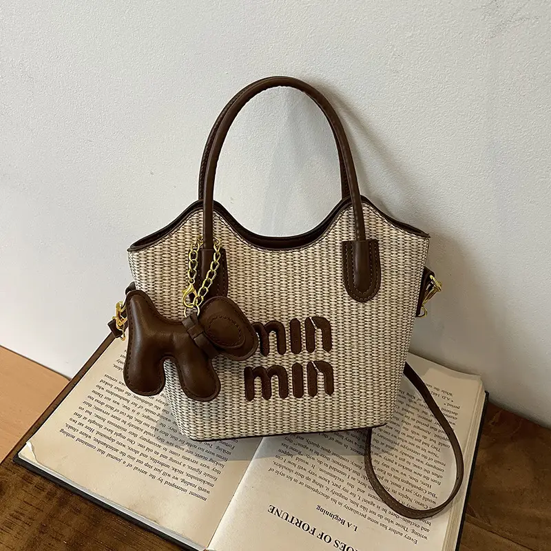 Mimmi Manojou Cross-Brand Large Shoulder Tote Bag Brown - Image 9