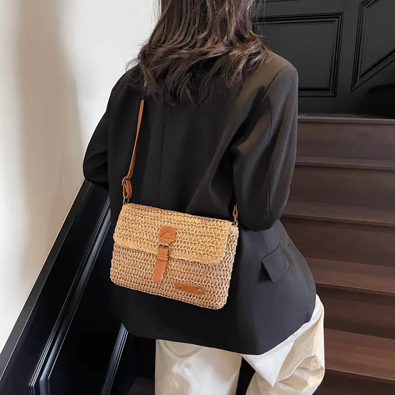 Korean Style Straw Shoulder Bag Small 2025 - Image 6