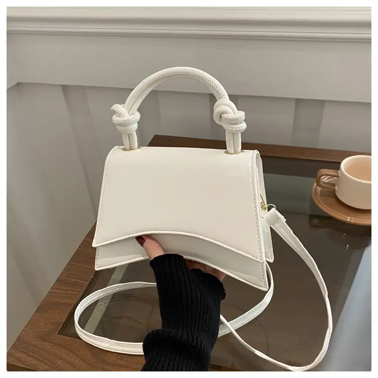 White Patent Leather Shoulder Bag for Women 2025 Spring Summer - Image 2