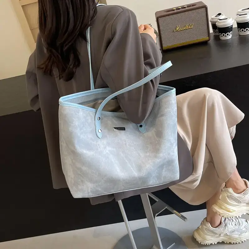 Women's Beige Large Capacity Shoulder Tote Bag 2025 - Image 8
