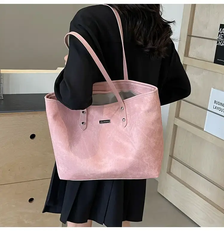 Women's Beige Large Capacity Shoulder Tote Bag 2025 — feature 47