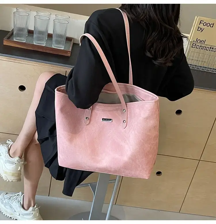 Women's Beige Large Capacity Shoulder Tote Bag 2025 — feature 48
