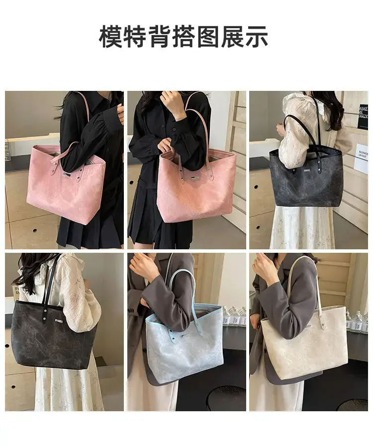 Women's Beige Large Capacity Shoulder Tote Bag 2025 — feature 8