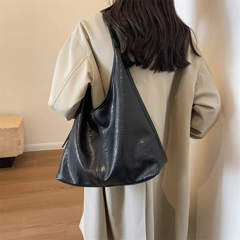 Vintage Brown Leather Shoulder Tote Bag for Women - Image 7
