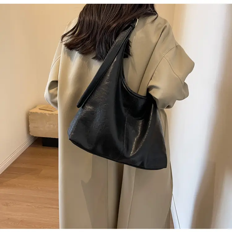 Vintage Brown Leather Shoulder Tote Bag for Women — feature 31