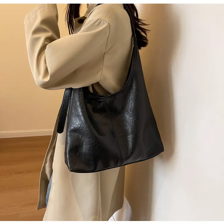 Vintage Brown Leather Shoulder Tote Bag for Women — feature 32