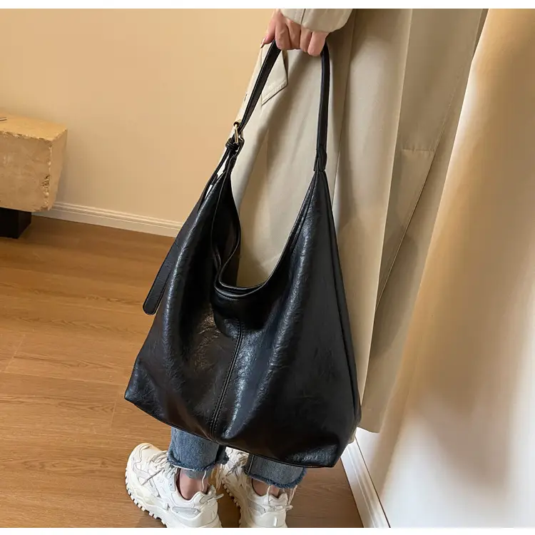 Vintage Brown Leather Shoulder Tote Bag for Women — feature 33