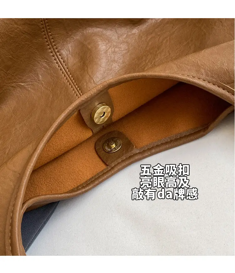 Vintage Brown Leather Shoulder Tote Bag for Women — feature 6