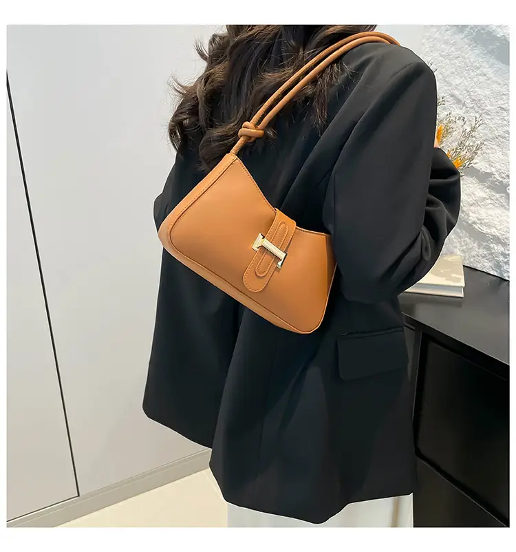 Women's Tan Crossbody Bag with Silver Clasp — feature 13