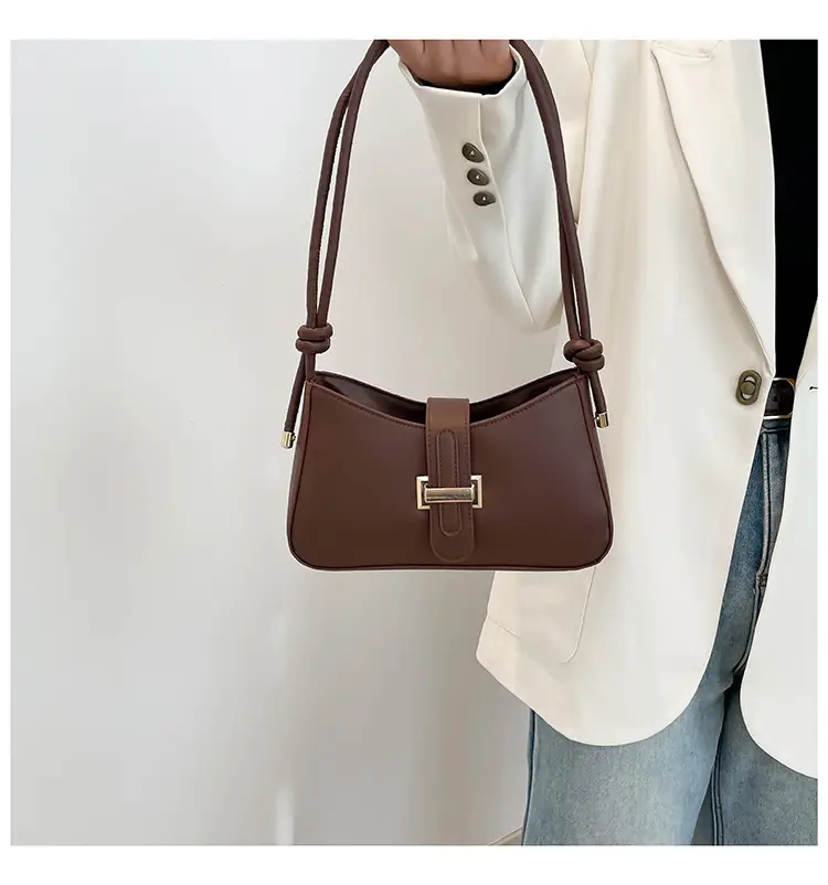 Women's Tan Crossbody Bag with Silver Clasp — feature 18