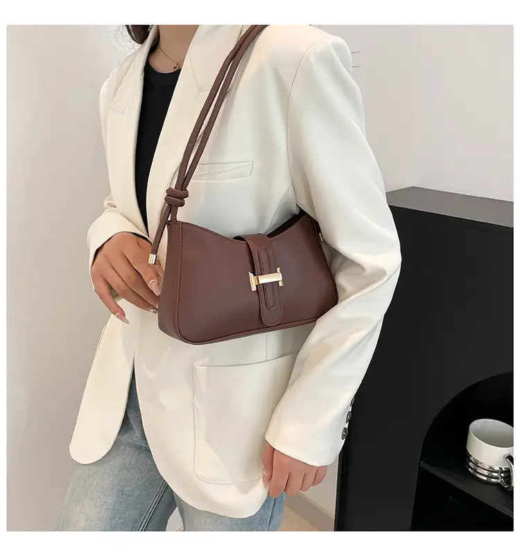 Women's Tan Crossbody Bag with Silver Clasp — feature 19