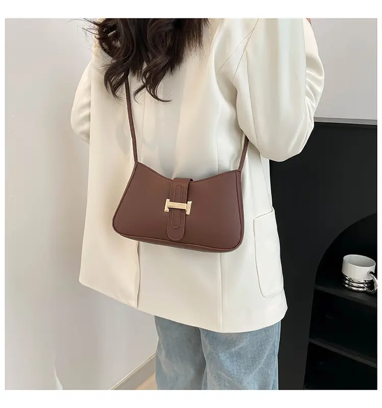 Women's Tan Crossbody Bag with Silver Clasp — feature 20