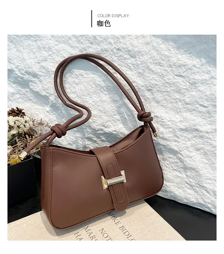 Women's Tan Crossbody Bag with Silver Clasp — feature 29