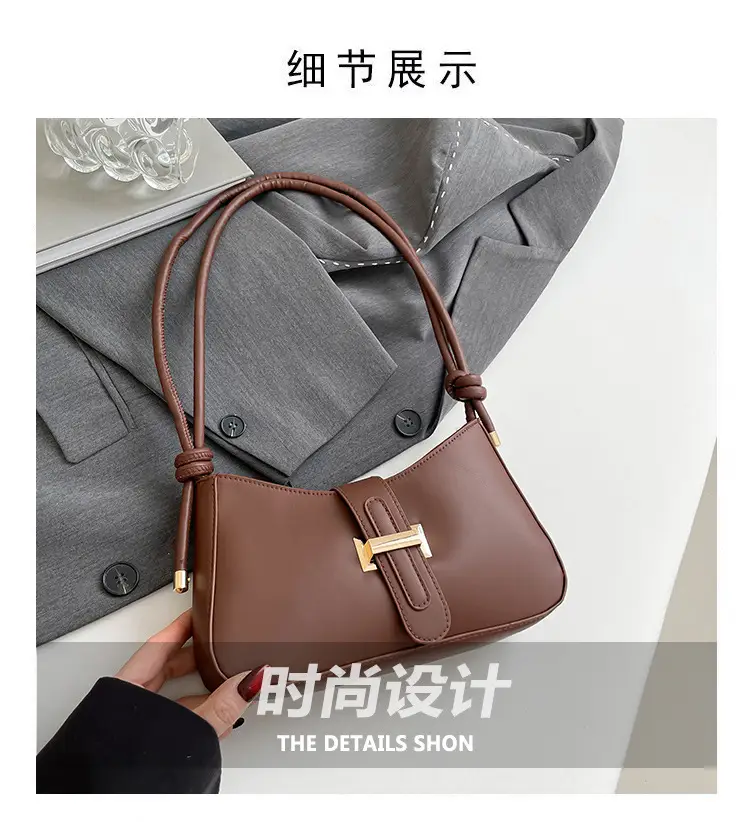 Women's Tan Crossbody Bag with Silver Clasp — feature 3