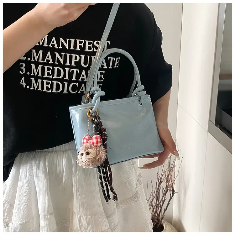 Pink Leather Shoulder Bag with Tassel for Women — feature 14