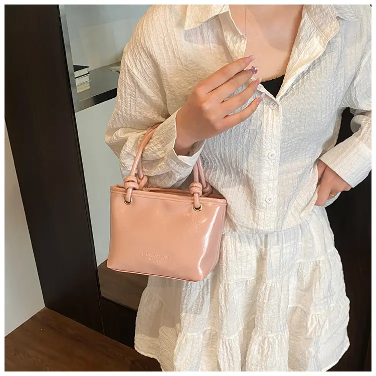 Pink Leather Shoulder Bag with Tassel for Women — feature 16