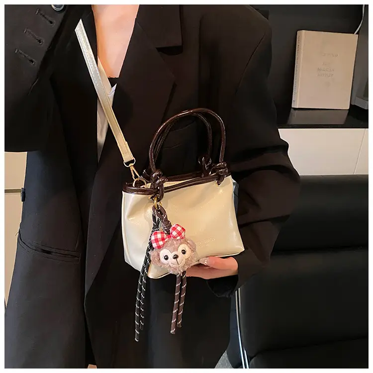 Pink Leather Shoulder Bag with Tassel for Women — feature 19